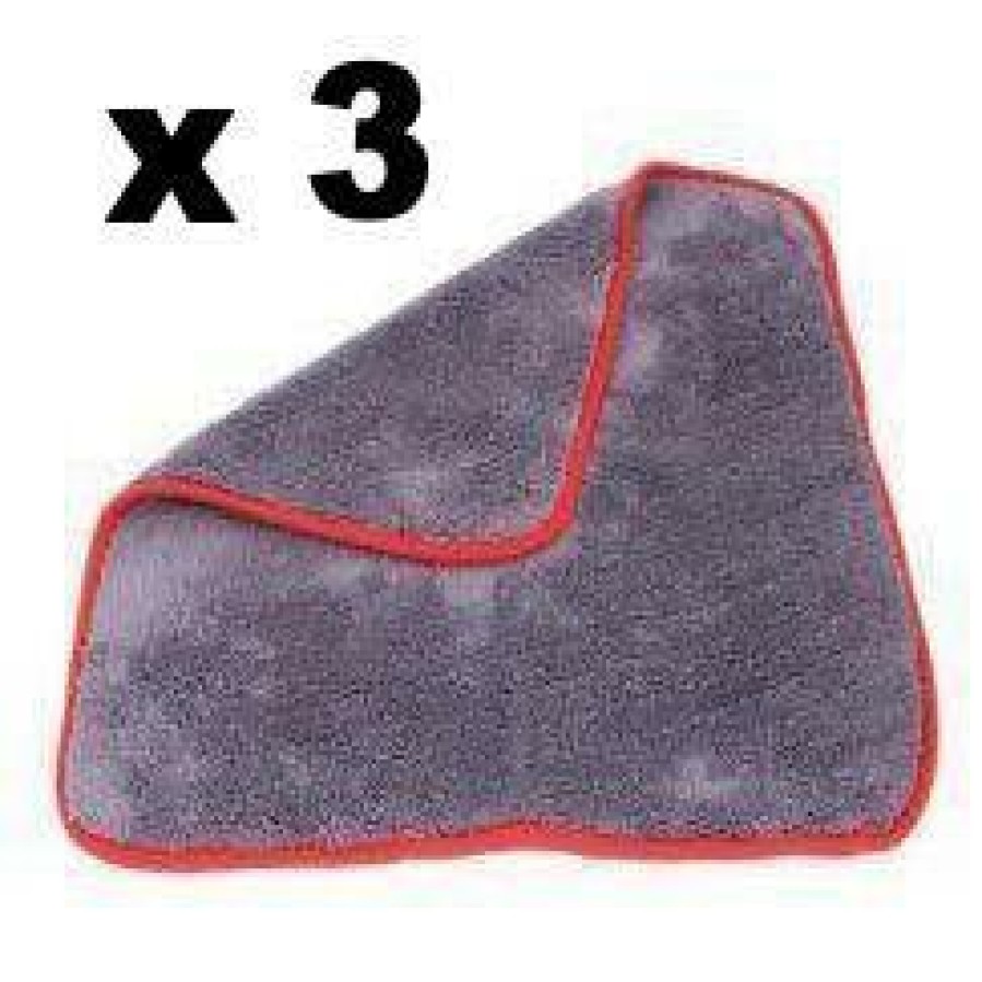 Car Care Rupes Microfibre Cloths & Towels | Rupes Big Foot Ultra Grey Soft Microfibre Cloth 9.Bfmicrof2 X 3