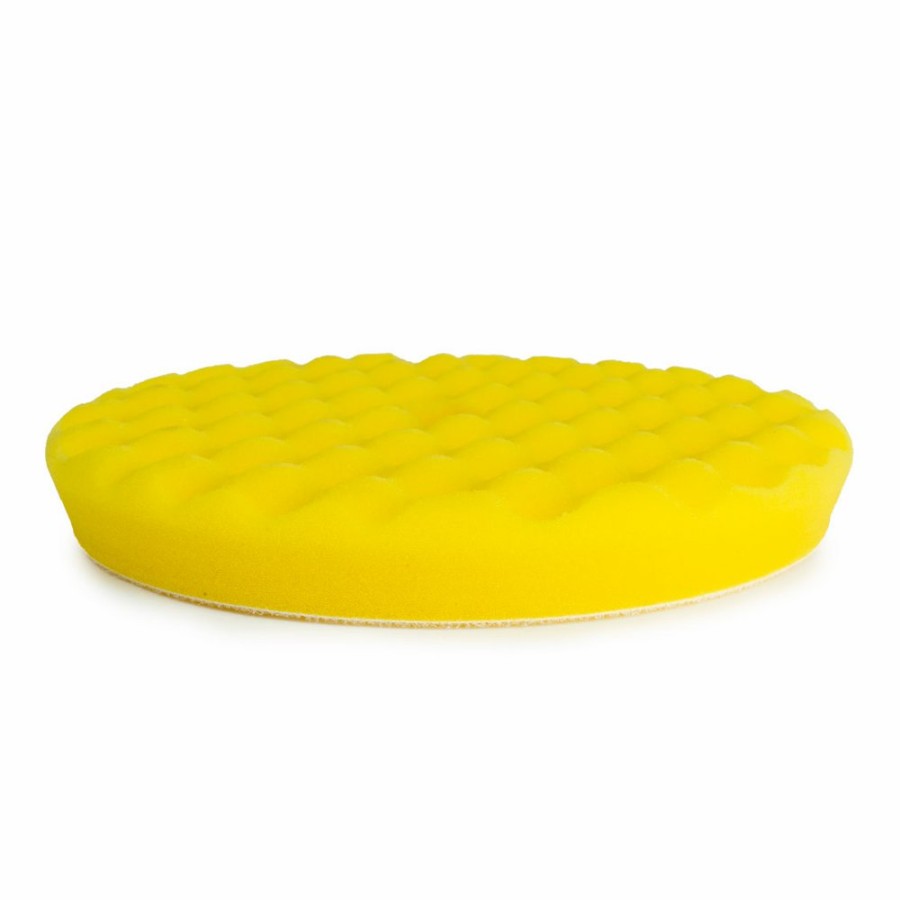 Car Care Rupes Polishing Pads | Rupes Bigfoot Rotary Hook On Foam Waffle Pad Fine Yellow 170 Mm - 180 Mm