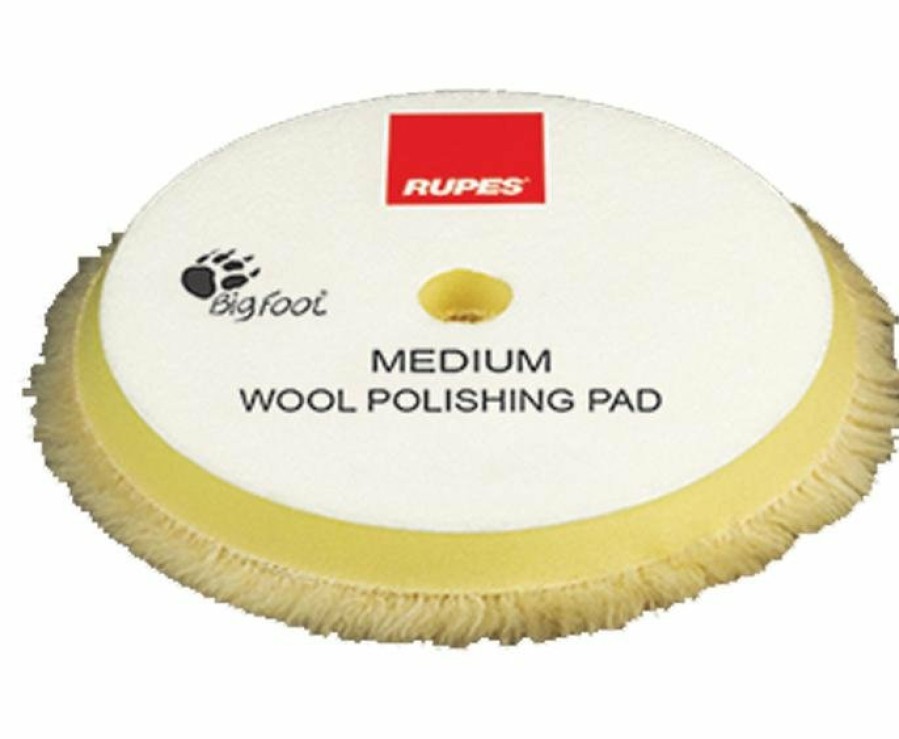 Car Care Rupes Polishing Pads | Rupes Bigfoot 180Mm New Wool Medium Yellow Polishing Pad 9.Bw180M