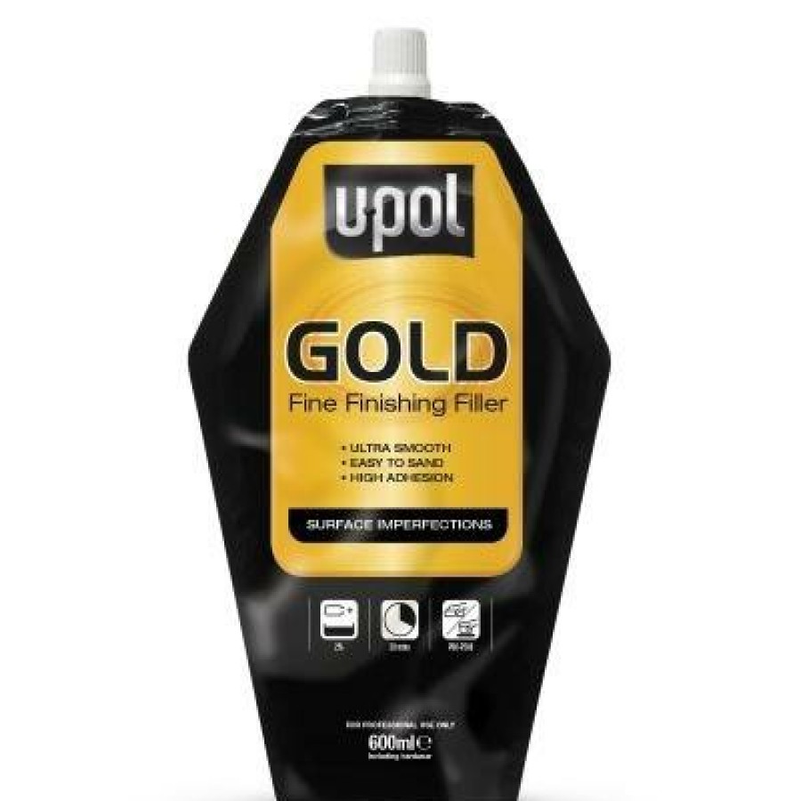 Prep & Repair U-POL Fine Fillers | U-Pol Gold Fine Finishing Filler 600Ml Pinhole Glaze Self Leveling