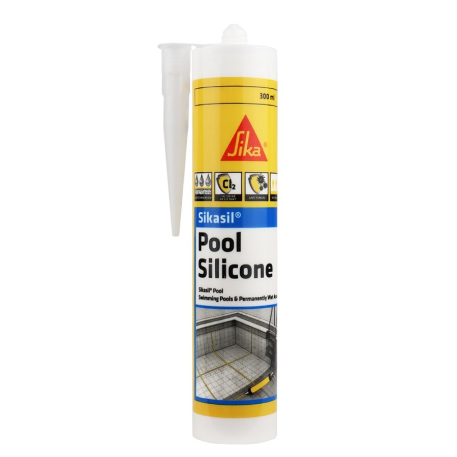 Adhesives & Sealants Sika Sealants | Sika Sikasil Pool Wet Area Silicone Sealant 300Ml White