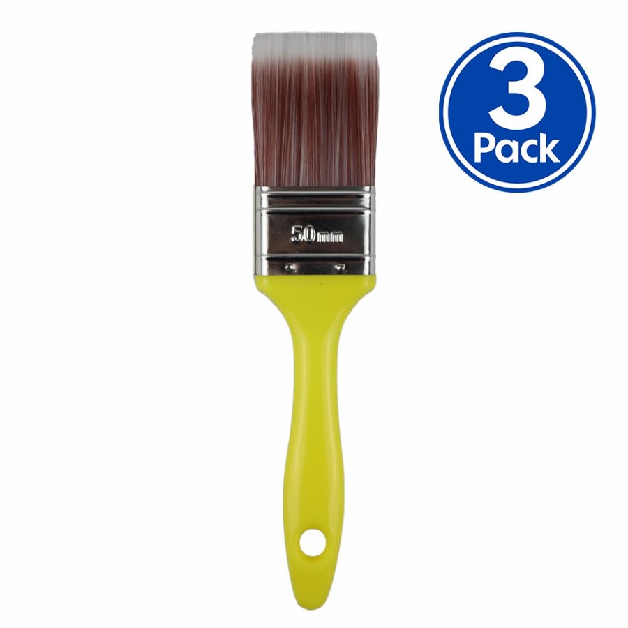 Painting Tools C u0026 A Brushware | C&A Yellow Brush 50Mm X 3 Pack Varnish Paint Interior