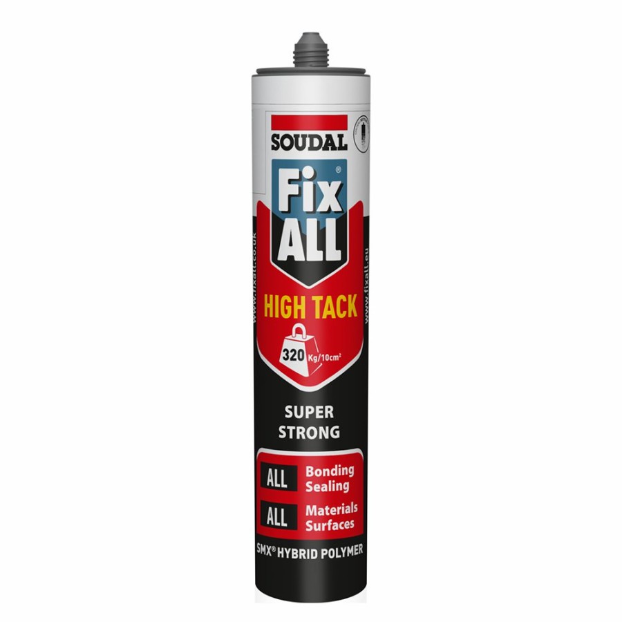 Adhesives & Sealants Soudal Adhesive/Sealants | Soudal Fix All High Tack Super Strong Adhesive Sealant 290Ml Grey Cartridge