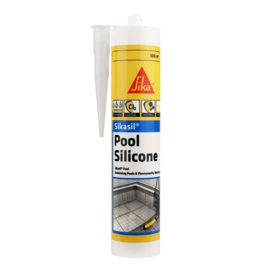 Adhesives & Sealants Sika Sealants | Sika Sikasil Pool Wet Area Silicone Sealant 300Ml Clear