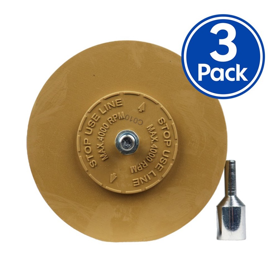 Cutting & Abrasives SAR | Sar Caramel Erasor Wheel 4" With Drill Arbour X 3 Pack