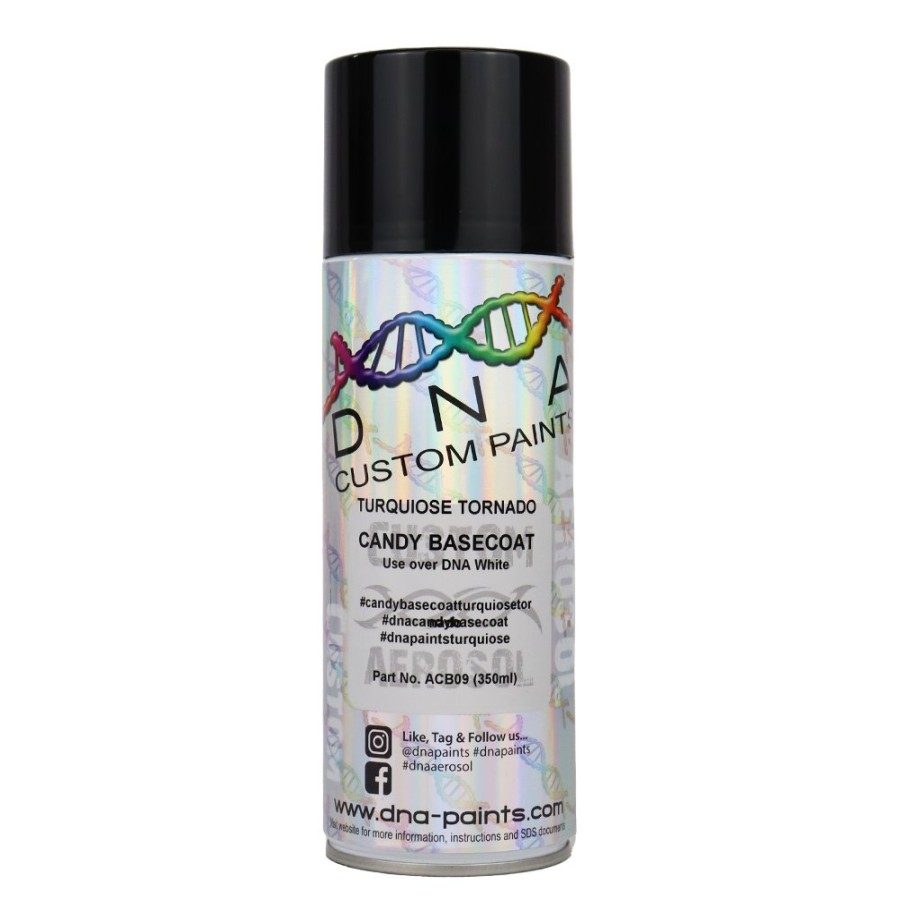 Paint DNA Paints Top Coats | Dna Paints Candy Basecoat Spray Paint 350Ml Aerosol Candy Turquoise Tornado