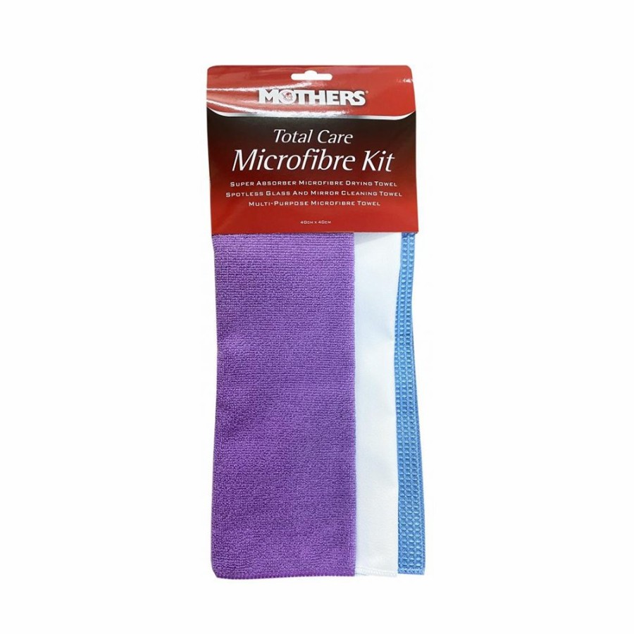 Car Care Mothers Microfibre Cloths & Towels | Mothers Total Care 3X Microfibre Towel Kit Automotive Detailing Cloth