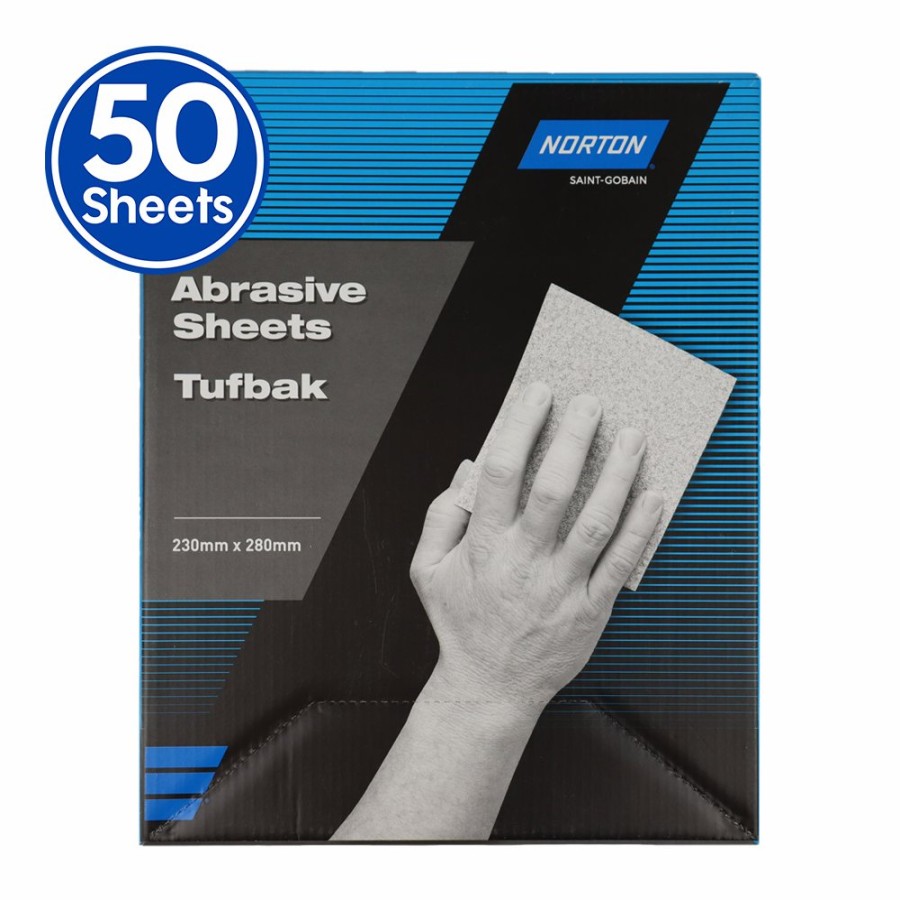 Cutting & Abrasives Norton Sheets | Norton Tufbak T419 Sandpaper Sheets P60 - P2000 230Mm X 280Mm X 50 Pack