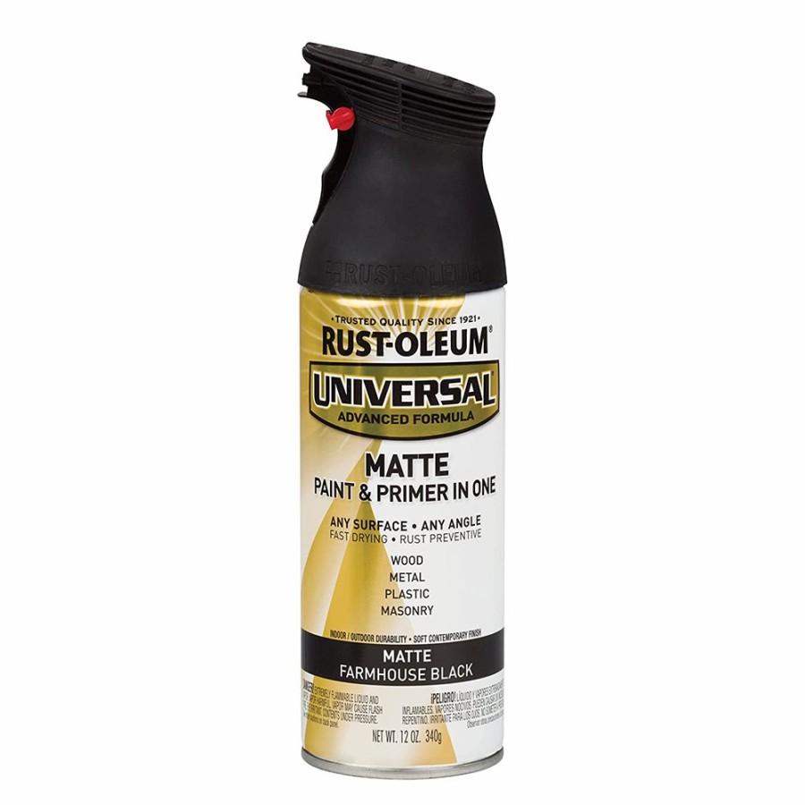 Paint Rust-Oleum Specialty | Rust-Oleum Universal Paint & Primer Spray Paint 340G Aerosol Matte Farmhouse Black