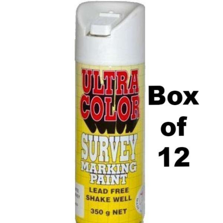 Paint UltraColor Linemarking | Ultracolor Survey Marking Paint Spot Marker Aerosol Can 350G White X 12