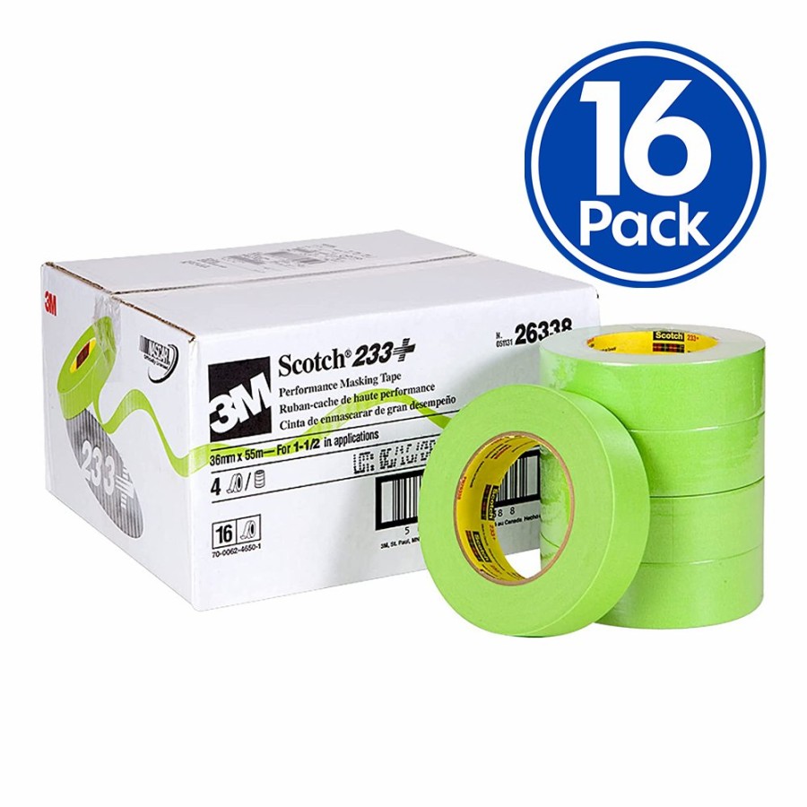 Prep & Repair 3M Masking Tape | 3M 233+ Scotch Performance Masking Tape 36Mm X 50M X 16 Rolls Box Automotive