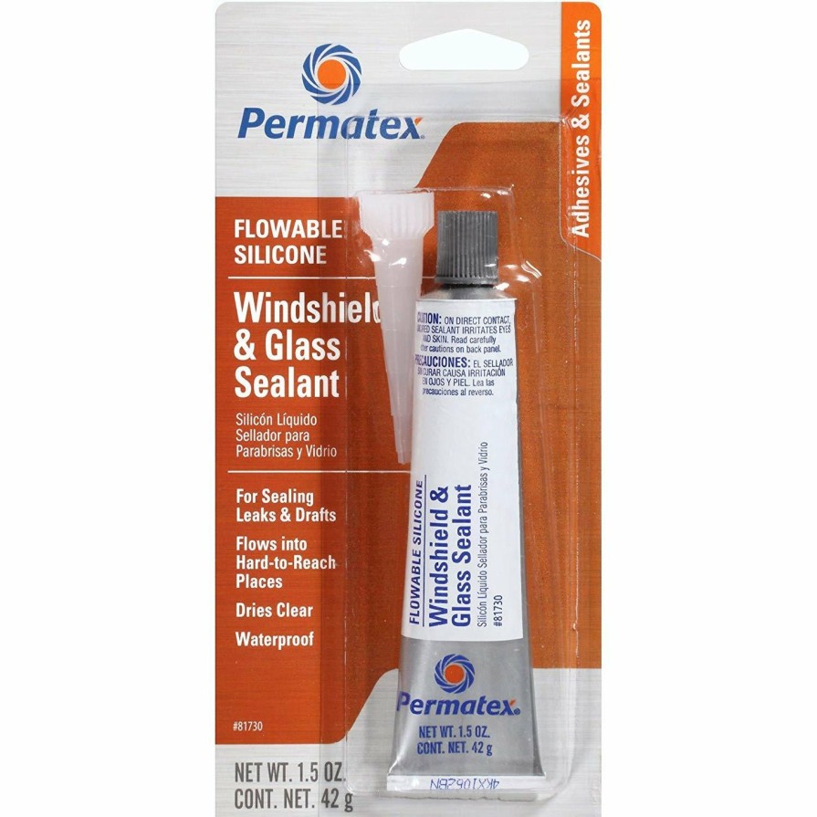 Adhesives & Sealants Permatex Sealants | Permatex Flowable Silicone Windshield & Glass Sealer 42G