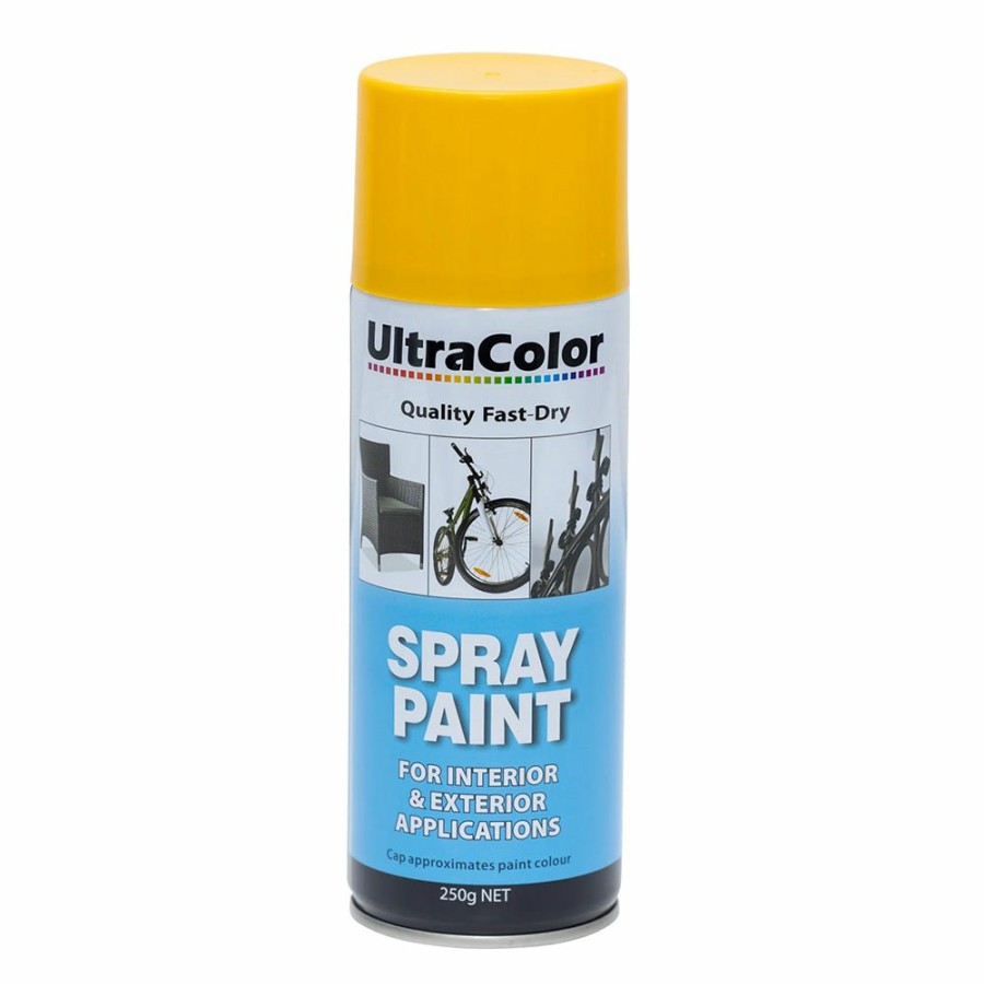 Paint UltraColor Topcoats | Ultracolor Spray Paint Fast Drying Interior Exterior 250G Golden Yellow Cans