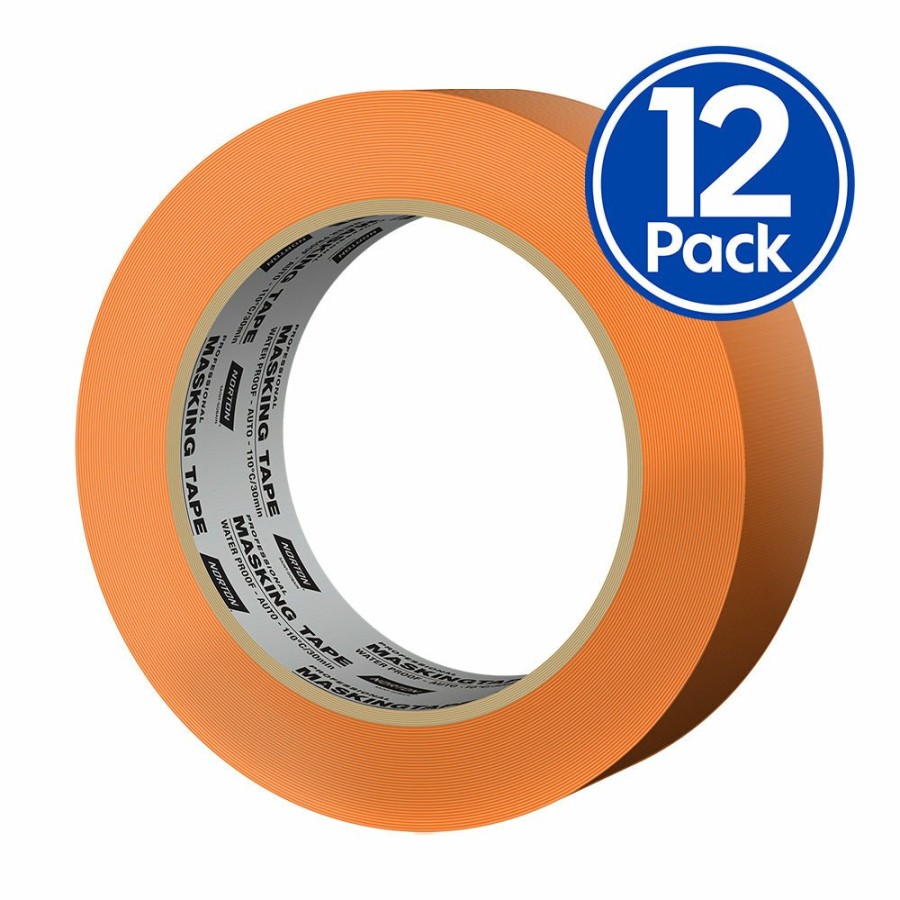 Prep & Repair Norton Masking Tape | Norton High Temp 110°C Orange Automotive Masking Tape 18Mm Waterproof Pack Box