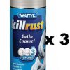 Paint Wattyl Exterior | Killrust Satin Enamel Aerosol Match Colorbond Steel Colour 300G Shale Grey X 3