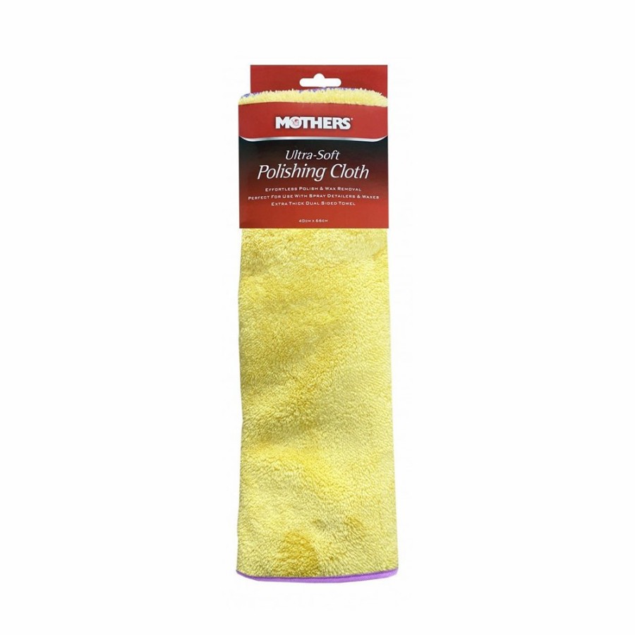 Car Care Mothers Microfibre Cloths & Towels | Mothers Ultra Soft Polishing Cloth Effortless Polish & Wax Removal 40Cm X 66Cm