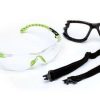 Safety 3M Safety Glasses | 3M Solus 1000-Series Safety Glasses S1201Sgaf-Kt Foam Strap Green Black Clear