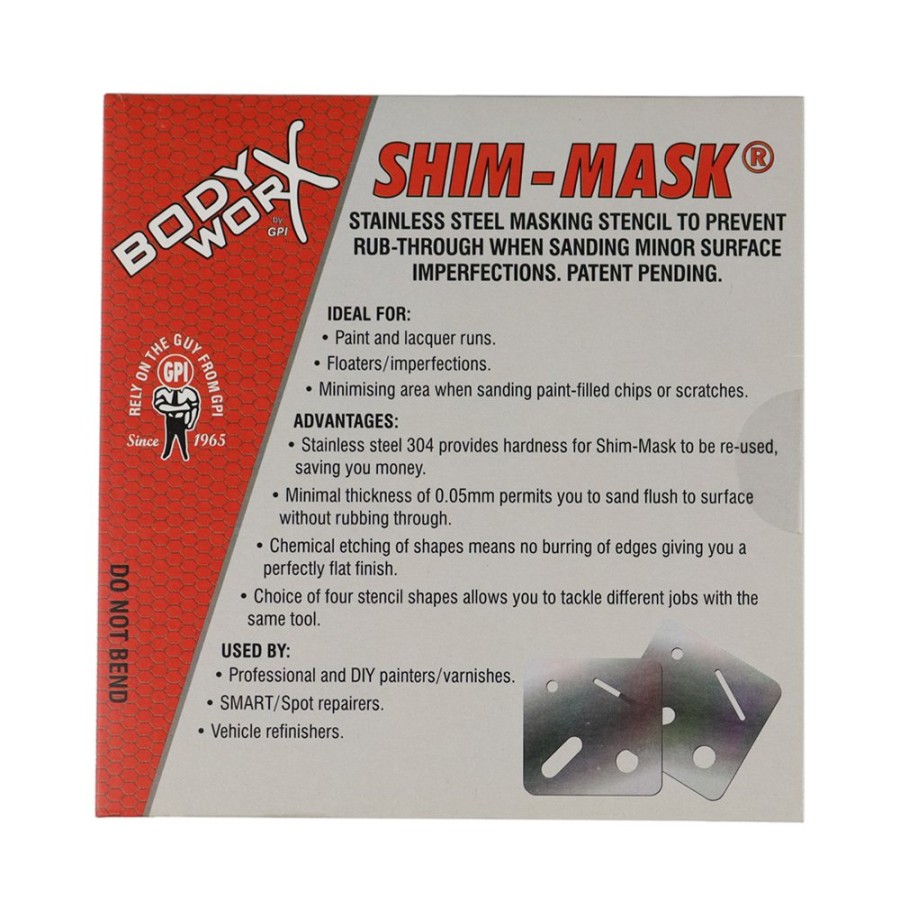 Prep & Repair Bodyworx Filler Applicators | Bodyworx Shim Mask Stainless Steel Sanding Stencil Prevents Rub Through X 3 Pack