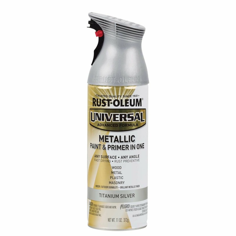 Paint Rust-Oleum Specialty | Rust-Oleum Metallic Titanium Silver Spray Paint 312G Shiny Silver Aerosol