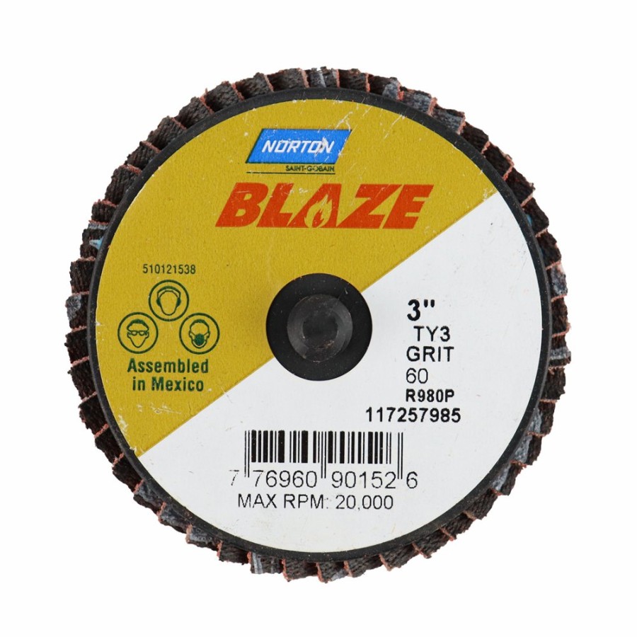 Cutting & Abrasives Norton | Norton Blaze R980P Quick Change Tr Mini Flap 50Mm 60 Grit - 10 Discs