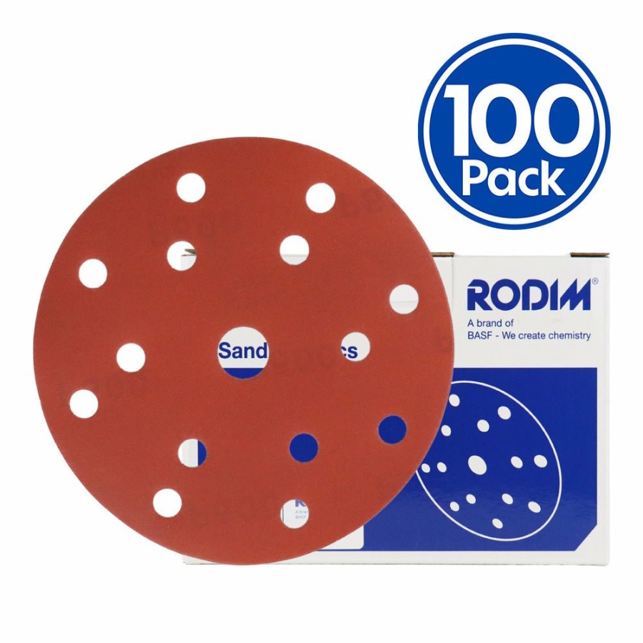 Cutting & Abrasives Rodim Discs | Rodim Red Sanding Hook & Loop Abrasive Disc 15 Hole 150Mm X 100 Box