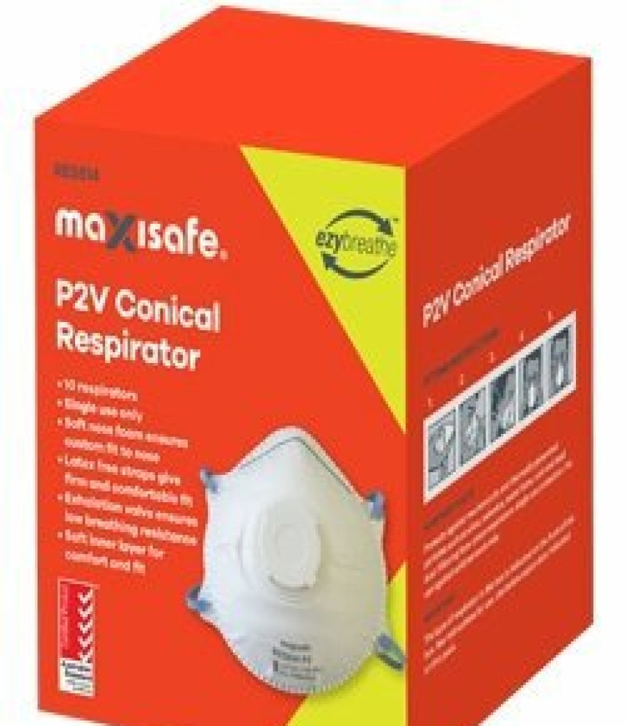 Safety Maxisafe | Maxisafe P2 Valved Conical Respirator Box 10 Disposable Dust Mask