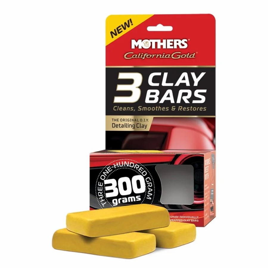 Car Care Mothers Detailing Clay | Mothers California Gold Clay Bars X 3 Pack 300G Auto Detailing Paint Restoring Bar