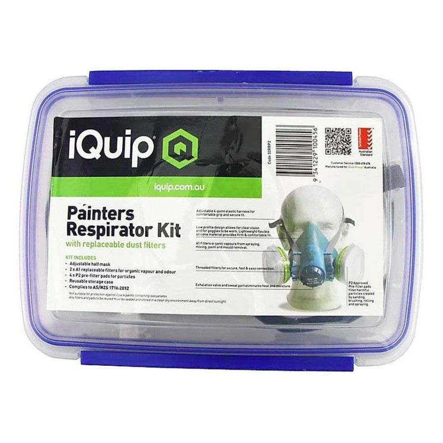 Safety Iquip Respirators | Iquip Painters Respirator P2 Kit With Filters Face Mask Organic Vapours