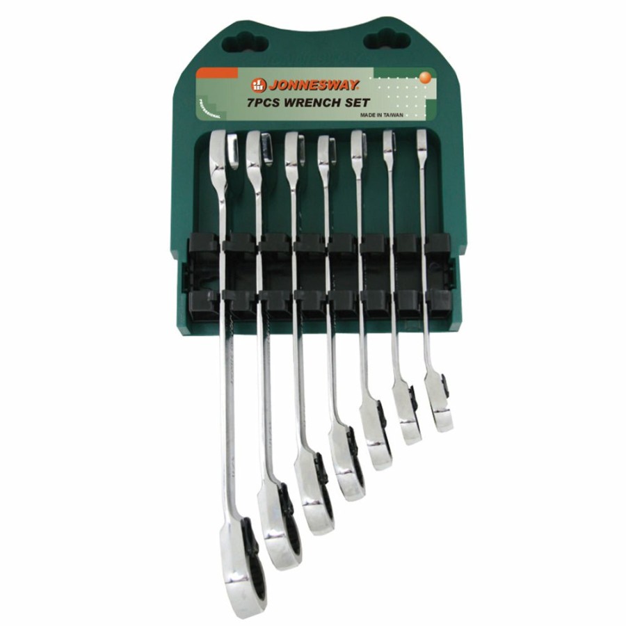 Cutting & Abrasives Jonnesway Tools | Jonnesway 72 Teeth Flexible Ratcheting Metric Combination Wrench X 7 Piece Set