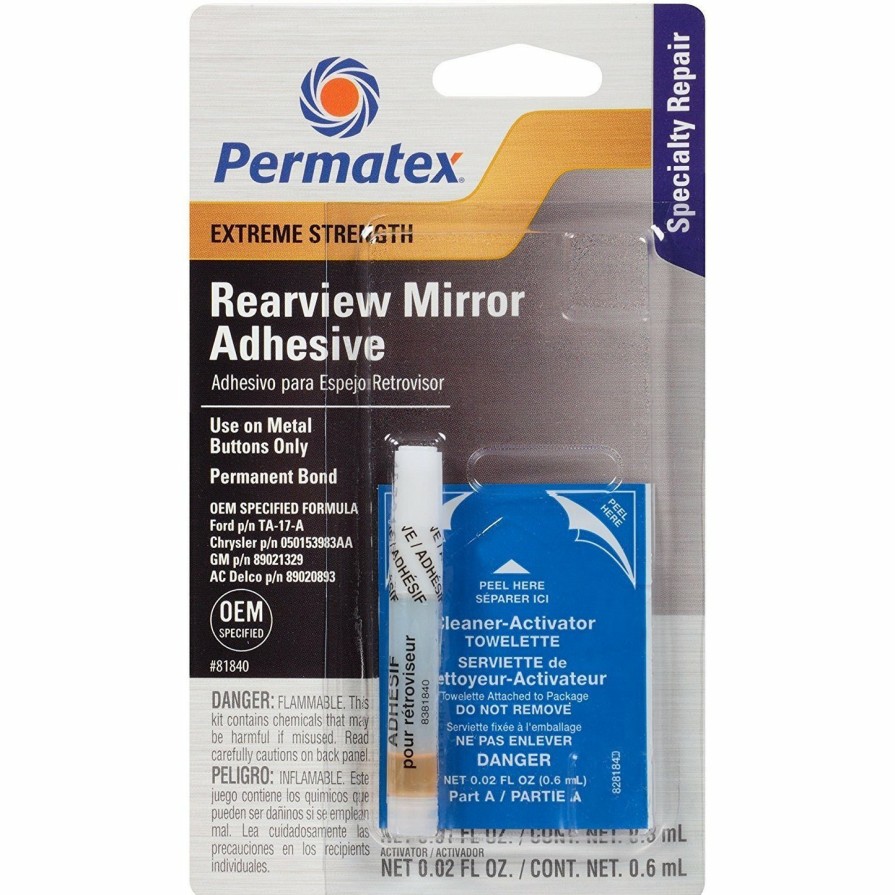 Adhesives & Sealants Permatex | Permatex Extreme Strength Rearview Mirror Professional Adhesive Kit