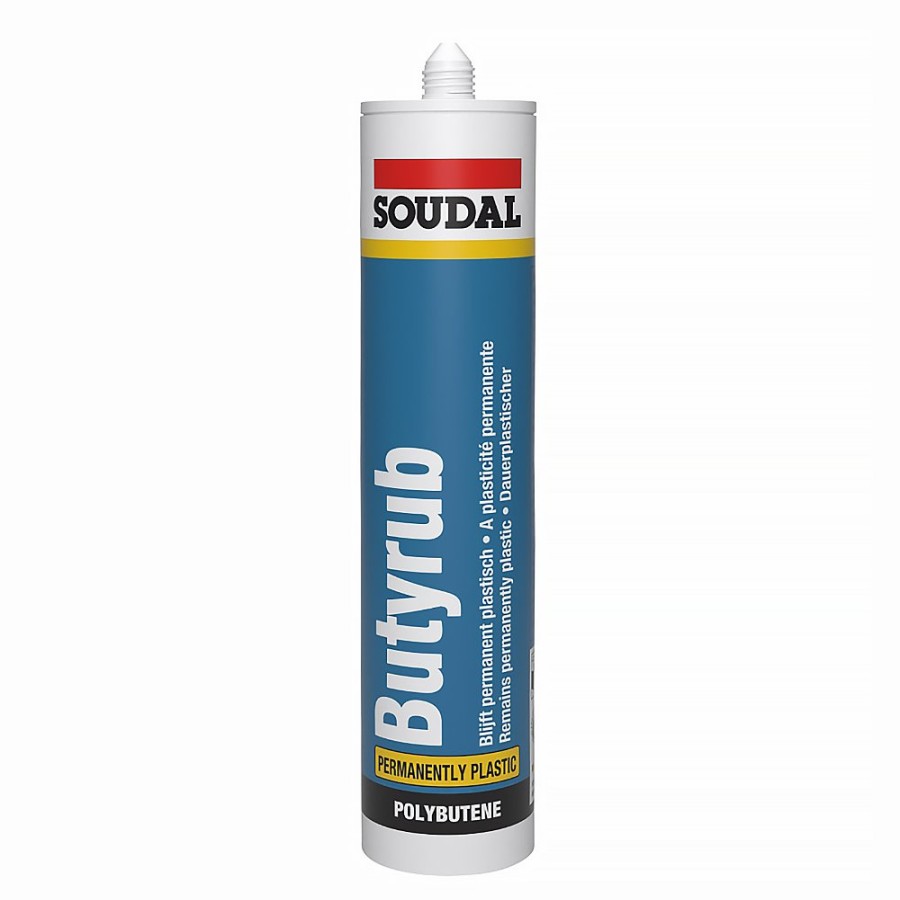 Adhesives & Sealants Soudal Mastics | Soudal Butyrub Uv Resistant Permanent Mastic Joint Sealant 310Ml Black