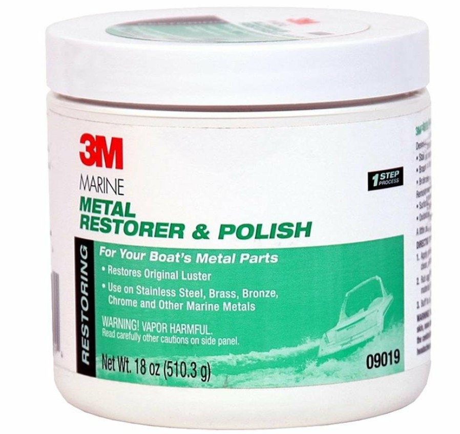 Boat Care 3M Polishes | 3M Marine Boat Vessel Metal Restorer Polish 09019 510.3G Stainless Steel Brass