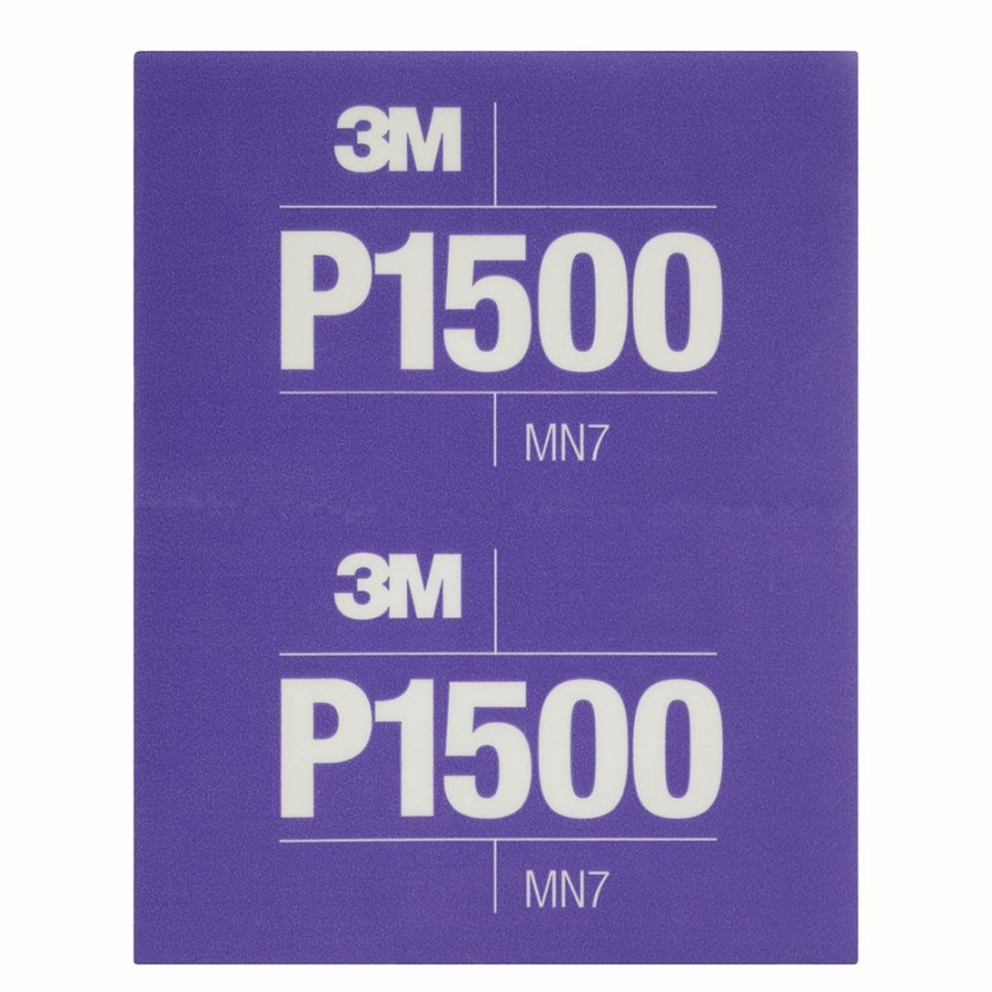 Cutting & Abrasives 3M Sheets | 3M 34343 Flexible Abrasive Hookit P1500 Grit 5.5" X 6.8" X 25 Pack Hand Sheets Sanding