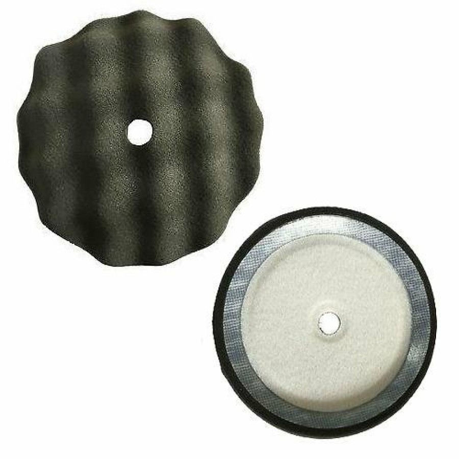 Car Care SAR Polishing Pads | Sar Hook & Loop Fastener 150Mm Black Waffle Pad Car Truck Automotive Care