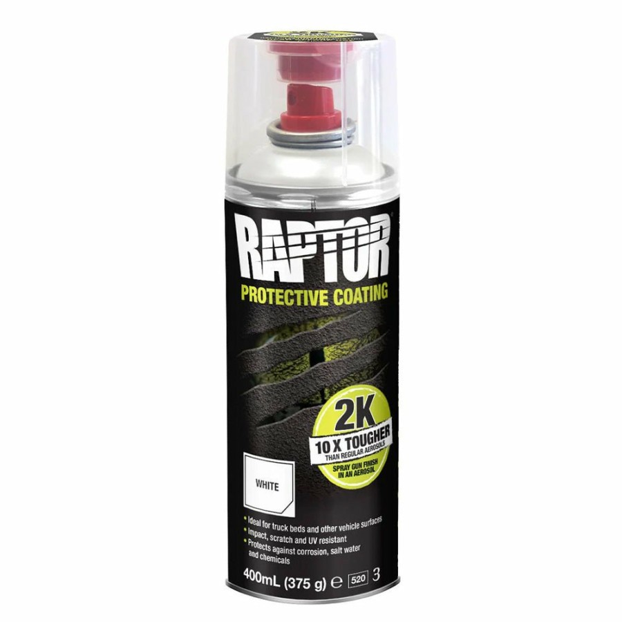 Paint U-POL Bedliner | U-Pol Raptor Tough Bedliner White Protective Coating 2K Component Aerosol 400Ml