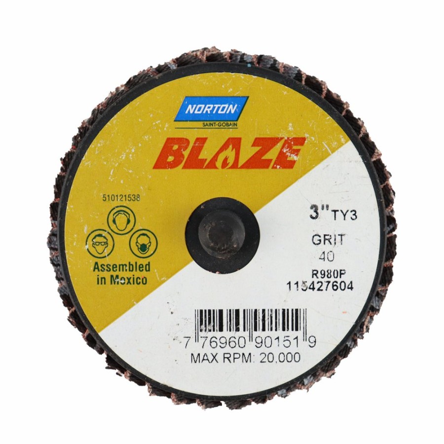 Cutting & Abrasives Norton | Norton Blaze R980P Quick Change Tr Mini Flap 75Mm 40 Grit - 10 Discs