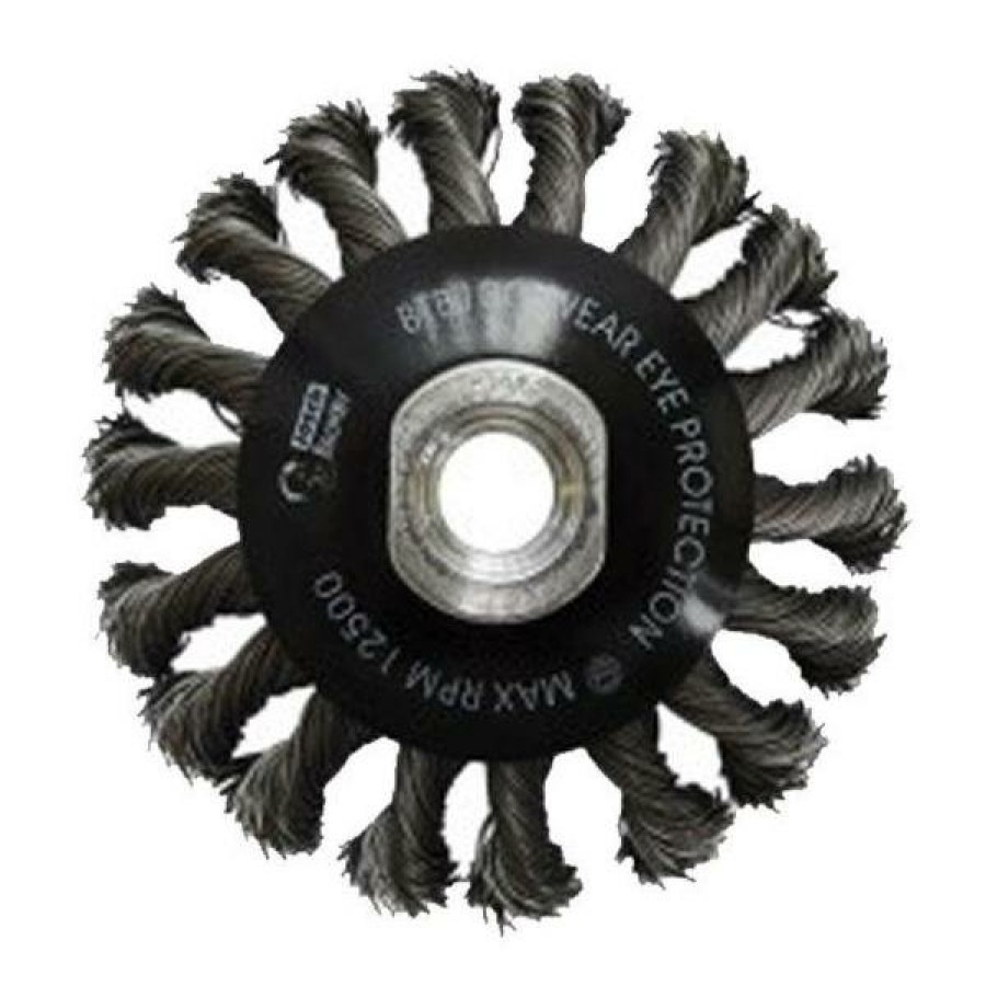 Cutting & Abrasives JOSCO | Josco Brumby 100Mm Twistknot Bevel Brush Multi-Thread .50Mm Carbon Steel Wire