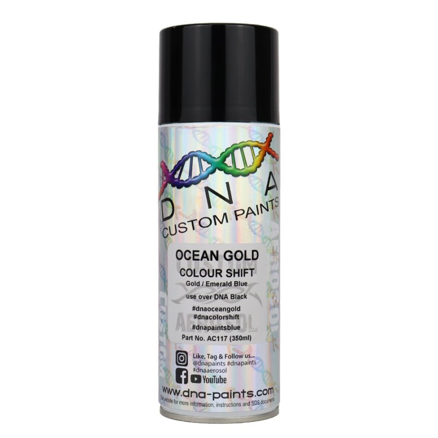 Paint DNA Paints Top Coats | Dna Paints Colour Shift Pearl (Gold To Emerald Blue) Spray Paint 350Ml Aerosol Ocean Gold