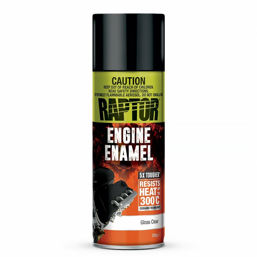 Paint U-POL Topcoats | U-Pol Raptor High Temp Engine Enamel Spray Paint Aerosol 295G Gloss Clear