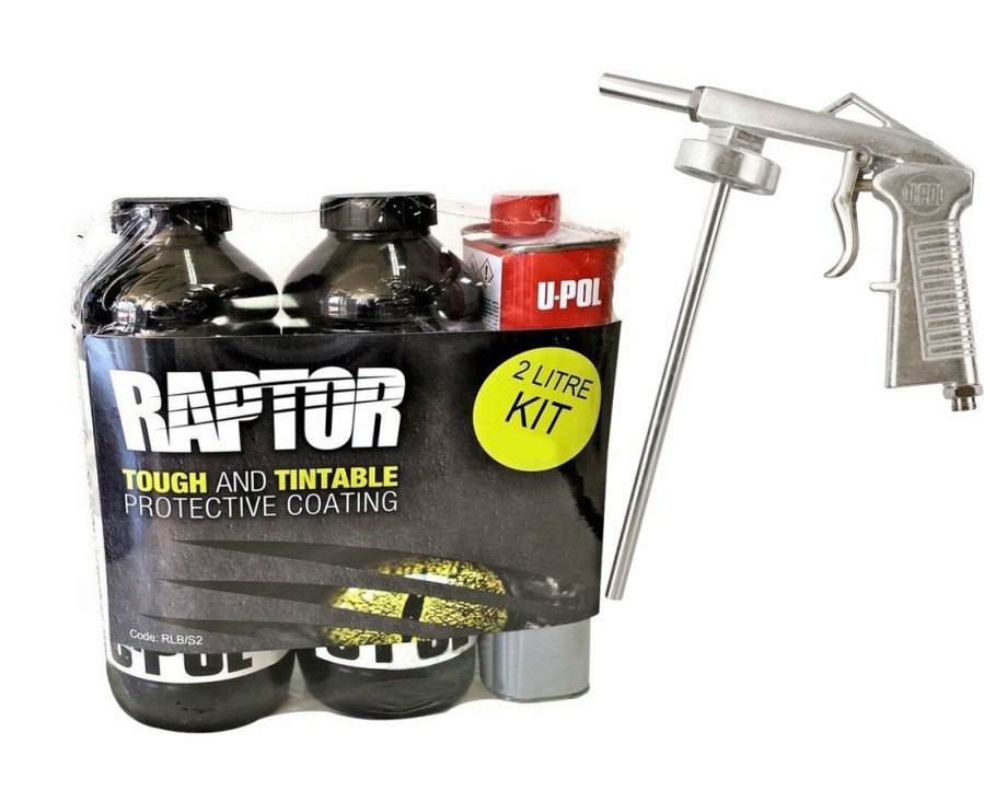 Paint U-POL Bedliner | U-Pol Raptor Tintable Tough Protective Coating Tub/Bed Liner Kit 2L + Schutz Gun