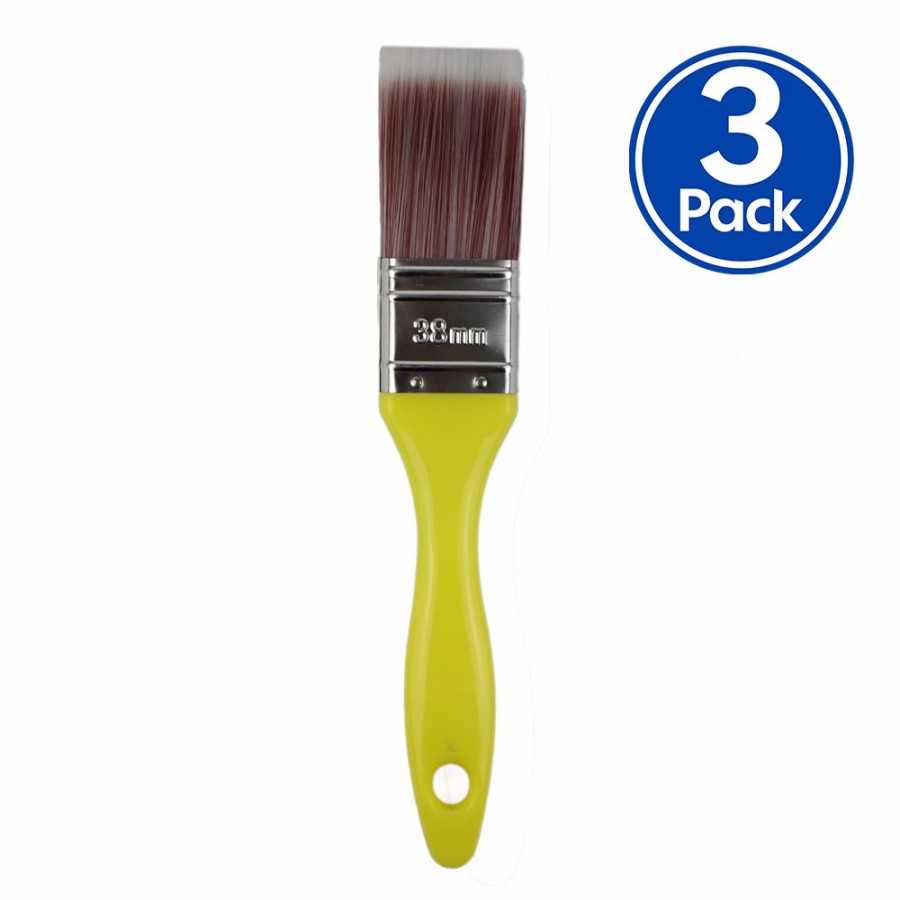 Painting Tools C u0026 A Brushware | C&A Yellow Brush 38Mm X 3 Pack Varnish Paint Interior