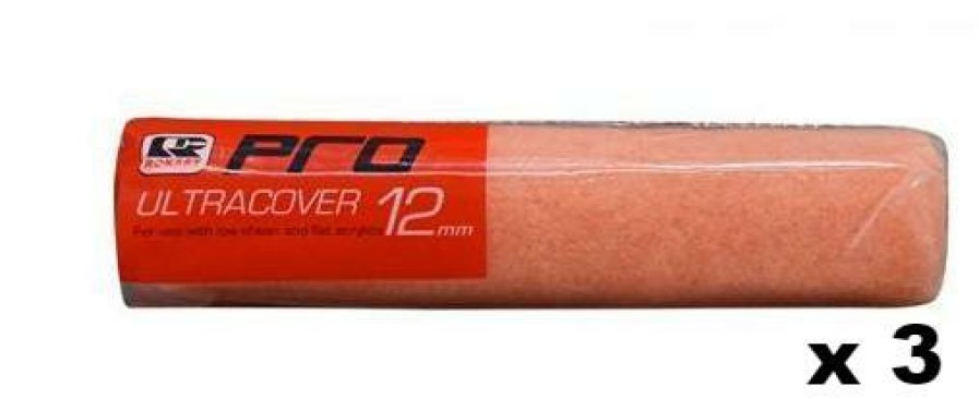 Painting Tools Rokset Covers | Rokset Pro Ultracover Paint Brush Roller Low Sheen Flat Acrylic 12Mm X 230Mm X3