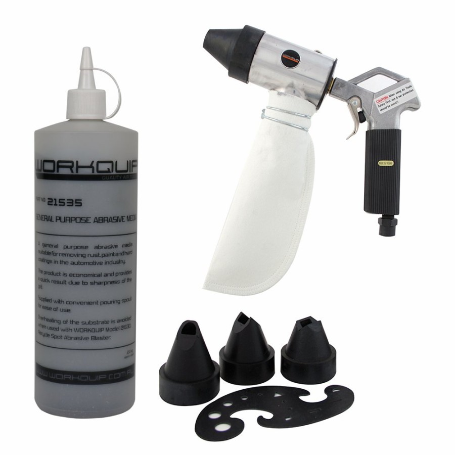 Cutting & Abrasives Workquip Sandblasting | Workquip Recycling Spot Abrasive Blaster Gun Kit With Blasting Media Sandblasting Sand