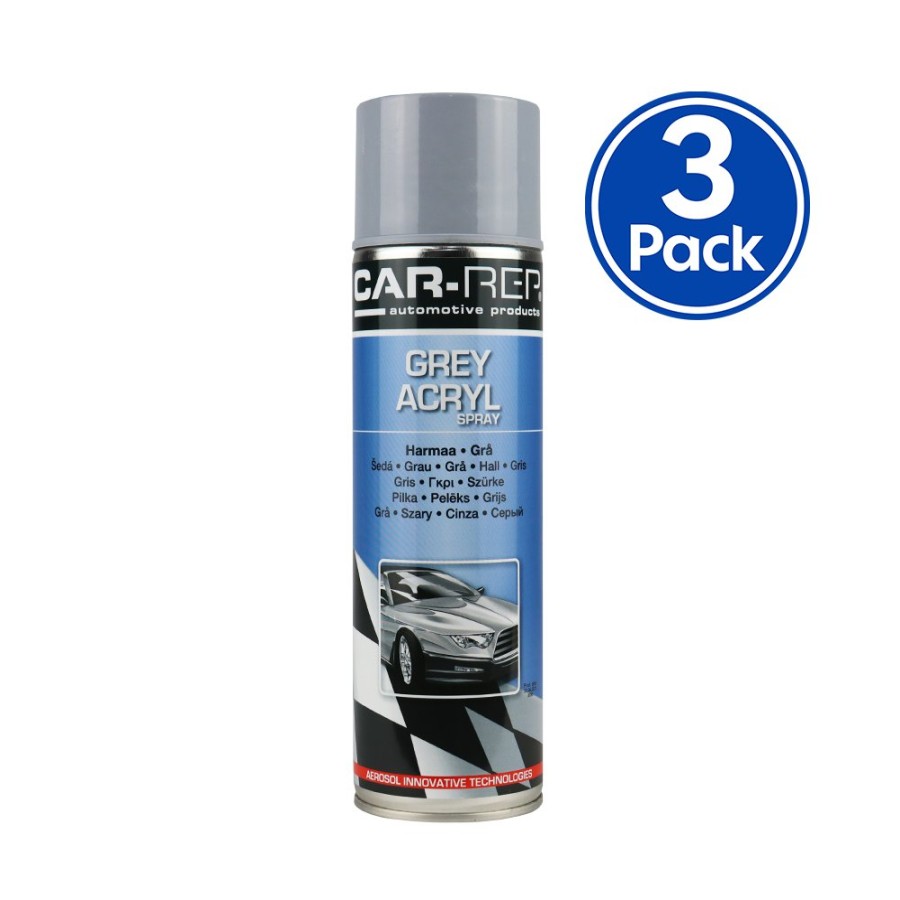 Paint Car-Rep Top Coats | Car-Rep Professional Automotive Acrylic Aerosol 500Ml Grey X 3 Pack