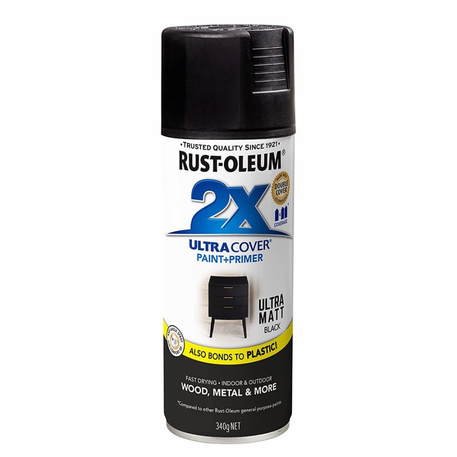 Paint Rust-Oleum Specialty | Rust-Oleum 2X Ultra Cover Matt Paint & Primer Spray Paint 340G Black