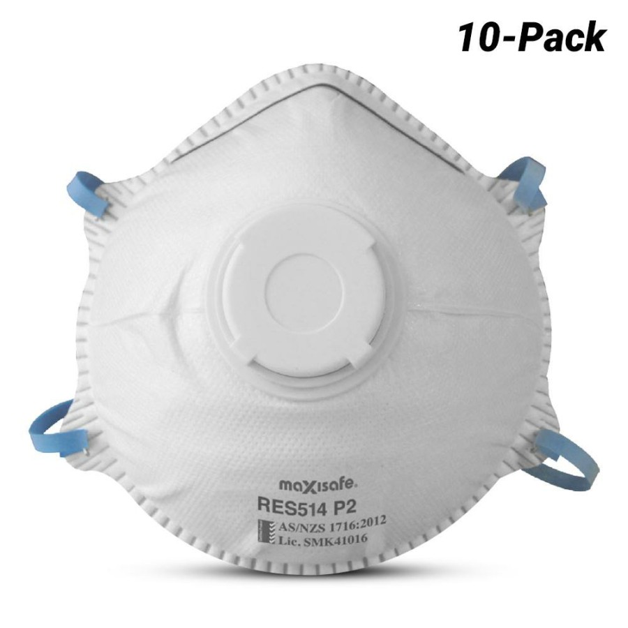 Safety Maxisafe | Maxisafe Safety Disposable Dust Mask Class P2 Nr With Valve 10 Pack