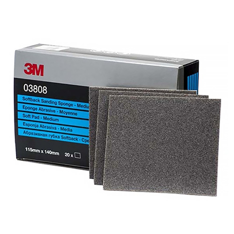 Cutting & Abrasives 3M Sponges | 3M Softback Wet Or Dry Sanding Sponge Medium 115Mm X 140Mm 03808 X 20 Pack