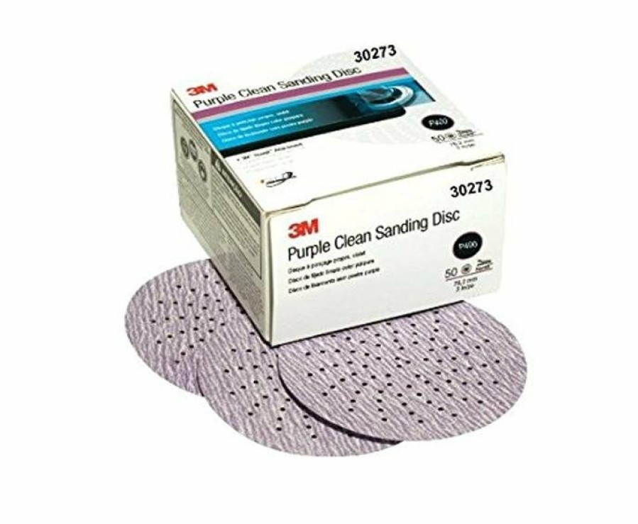 Cutting & Abrasives 3M Discs | 3M 31464 Purple Clean Sanding Hookit Disc 3'' 76Mm Grit P400 Box Of 50