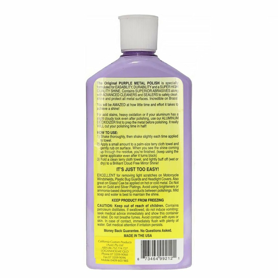 Car Care California Custom Chrome & Metal | California Custom The Original Purple Metal Polish 355Ml Clean & Protect