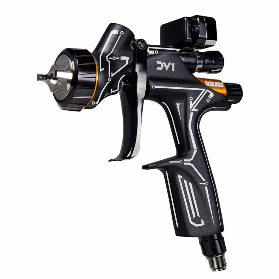 Spray Guns DeVilbiss Gravity-Fed | Devilbiss Dv1 Limited Edition Circuit 1.2Mm & 1.3Mm C1+ Digital Gravity Spray Gun